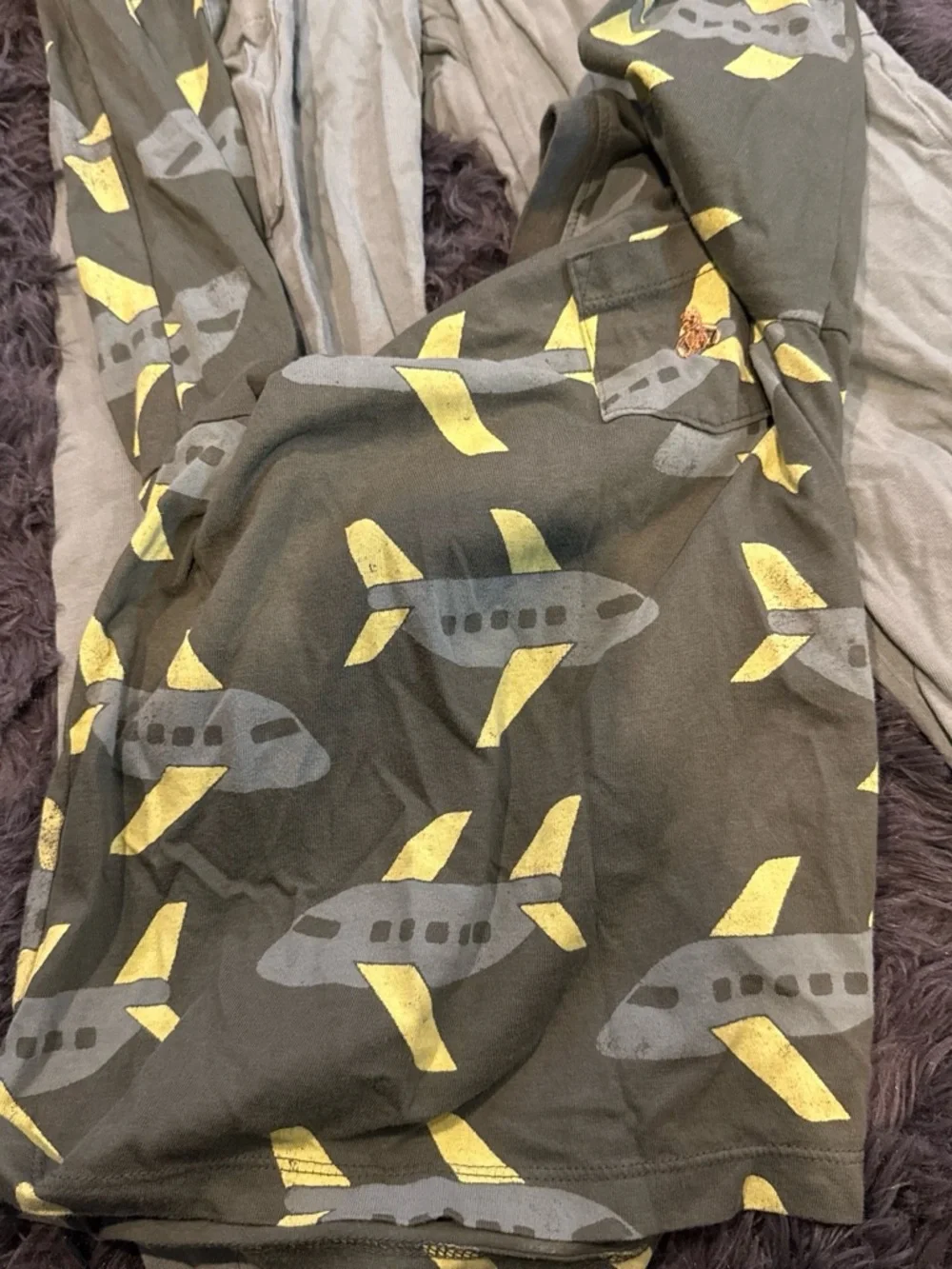 GAP Olive Green Long-Sleeve Top & Light Green Wide-Leg Pants Set